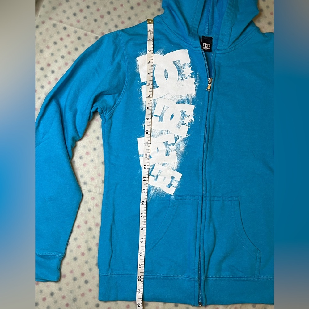 Sz Small Vtg DC Blue zip up hoodie - Picture 5 of 7